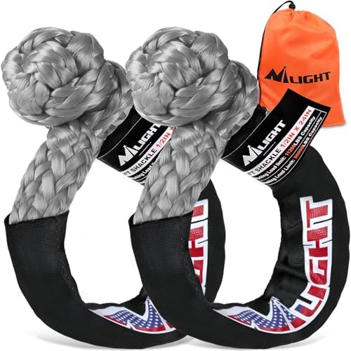 Nilight 2PCS Synthetic Soft Shackles 1/2" x 24" by Nilight