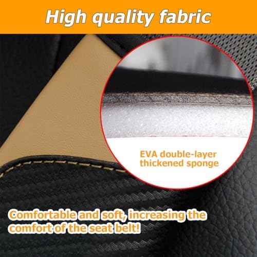 Osilly 2PCS Carbon Fiber Leather Seat Belt Shoulder Pads - Image 3