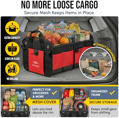 Large Car Trunk Organizer, Modular & Collapsible, 3 Compartment - Image 6