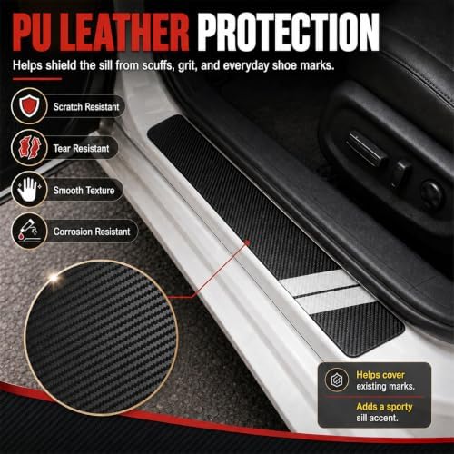4PCS Car Door Entry Guard Sticker, Car Door Sill Protector - Image 3
