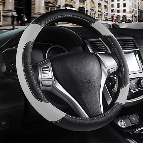 Leather Car Steering Wheel Cover, Universal Fit by Szttswamp