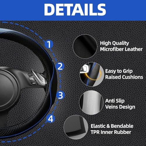 NBTEPEM 10 Pcs Car Floor Mats Full Set Car Accessories, Microfiber Leather - Image 2