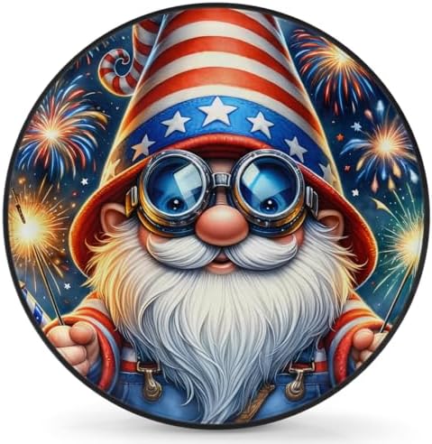 Rv Spare Tire Cover Wheel American Flag Gnomes Tire Covers Wheel Protectors by FengQuGou
