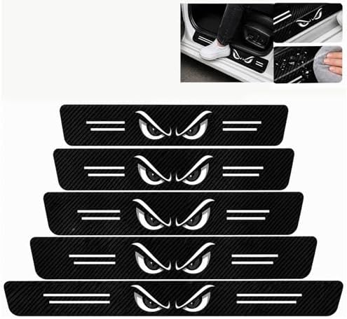 5PCS Gaze Car Door Sill Protector, Carbon Fiber Leather Sill Sticker by TnLnYn