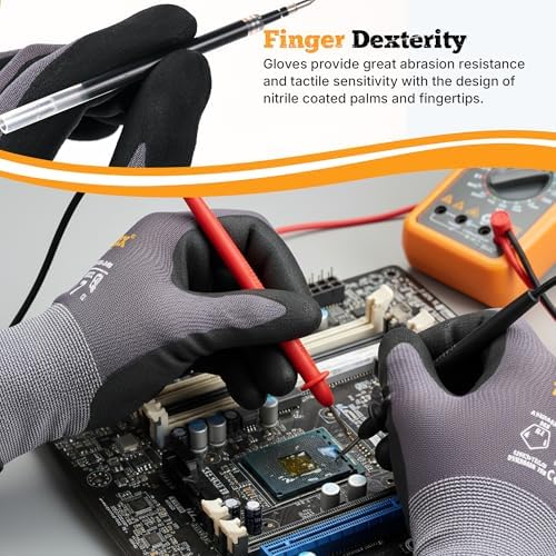 TitanFlex Work Gloves, MicroFoam Nitrile Coated, Seamless Knit Nylon - Image 4