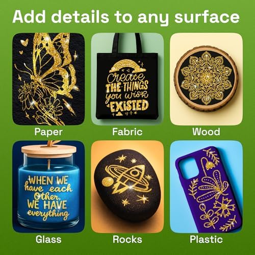 ARTISTRO Glitter Gold Acrylic Paint Markers - Image 3
