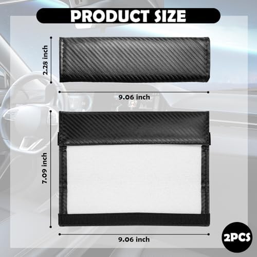 2PCS Carbon Fiber Seat Belt Cover Pad, Leather Seatbelt Covers - Image 2