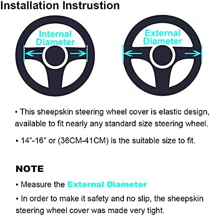 Pink Fuzzy Sheepskin Car Steering Wheel Cover - Image 5