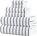 POLYTE 430 GSM Poly Blend Microfiber Quick Dry Waffle Bath Towel Set of 6 by Polyte