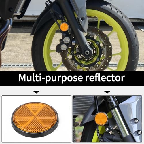 10 Pack 2.36inch Safety Reflectors Yellow Round Self-Adhesive Reflectors - Image 6