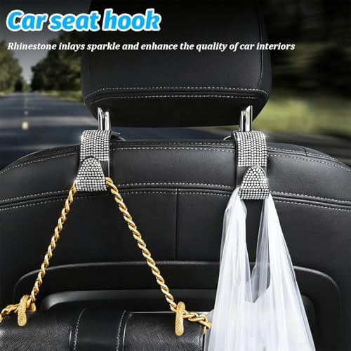 Zpana 4PCS Bling Car Seat Headrest Hooks, Vehicle Back Seat Purse Handbag - Image 5