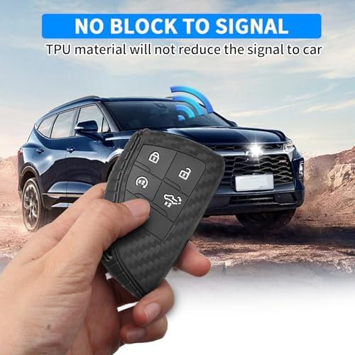 QBUC 2 Pcs Key Fob Cover for Chevy, 5 Buttons Silicone - Image 4
