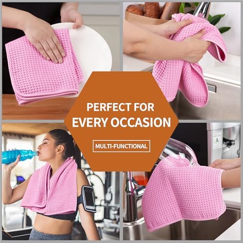 Microfiber Waffle Hand Towels, 2 Pieces, Fast Drying, Lint Free 430 GSM - Image 6