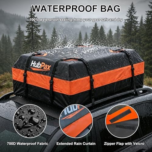 15 Cu Ft. Car Rooftop Cargo Carrier Bag Car Roof Top Bag Cargo Carrier - Image 4
