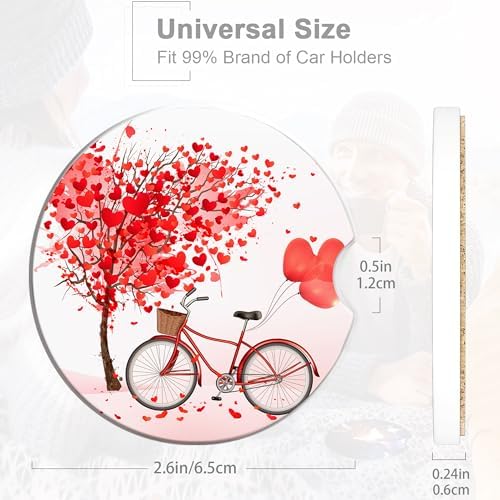 Love Tree Bicycle Cup Holder Coasters - Image 2