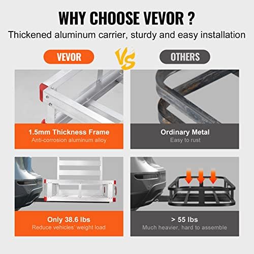 VEVOR 50 x 29.5 x 8.7 Hitch Cargo Carrier 500LBS - Image 4