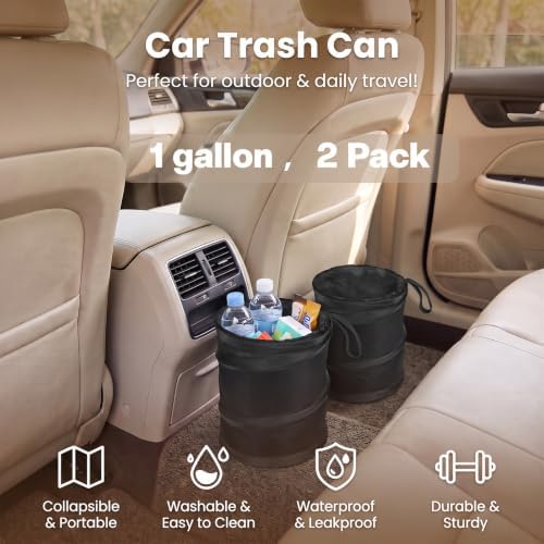 Car Trash Can, Collapsible Hanging Automotive Garbage Cans - Image 2
