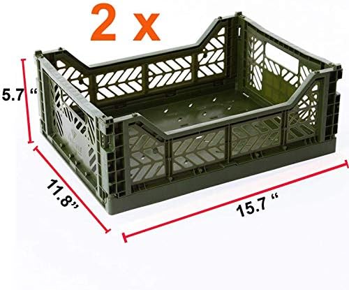 2 x AY-KASA - Midi-Box Collapsible Storage Bin Container Basket Tote, Folding - Image 4