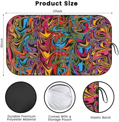 Windshield Sun Shade, Reflective Car Sunshade Blocks Heat, 57 x 31.5 in - Image 2