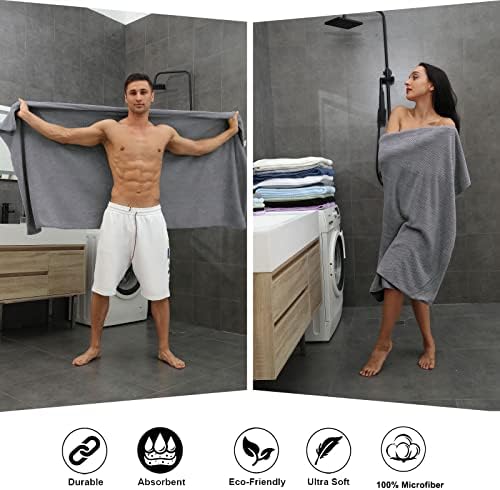 8-Piece Gray Bath Towel Set, 2 Extra Large Bath Towel Sheets, 2 Hand Towels and - Image 5