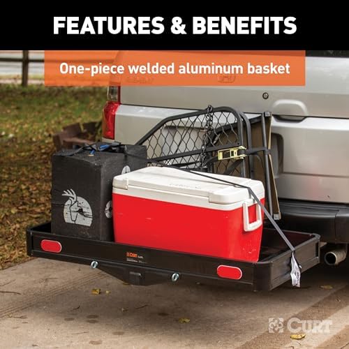 CURT 18113 49 x 22-1/2-Inch Black Aluminum Hitch Cargo Carrier, 500 lbs Capacity - Image 4