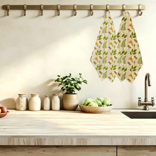 2 Pcs Bee Kitchen Towels 24x14 Inch, Cute Bee Gifts - Image 3