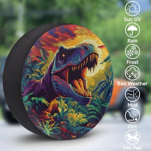 Cartoon Dinosaur Spare Tire Cover Dust-Proof Wheel Protector - Image 3