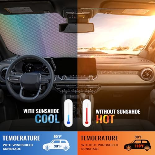 Windshield Sun Shade, Reflective Car Sunshade Blocks Heat, 55 x 29.5 in - Image 4