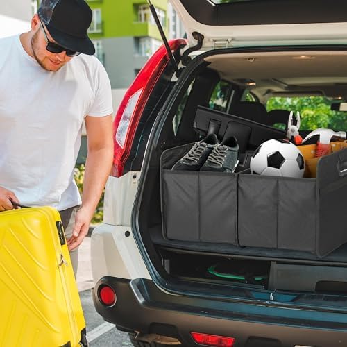 Simple Deluxe Car Trunk Organizer, 2 Compartments Collapsible Trunk Storage - Image 7