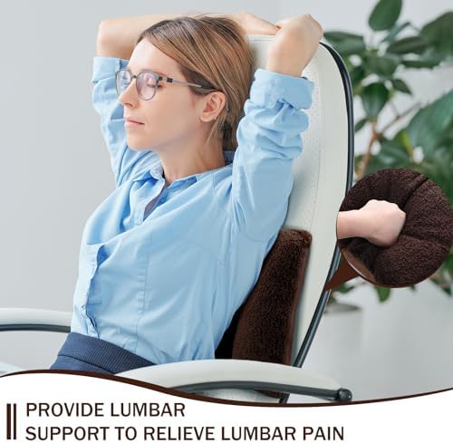 Queekay Fleece Lumbar Support Pillow 3 Section Back Pillow - Image 4