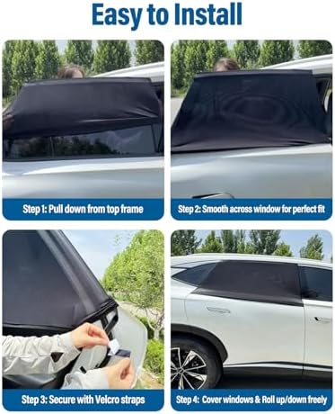 Car Window Shades 2 Pack, FOLUMAD Side Car Window Rear Sun Shades - Image 5