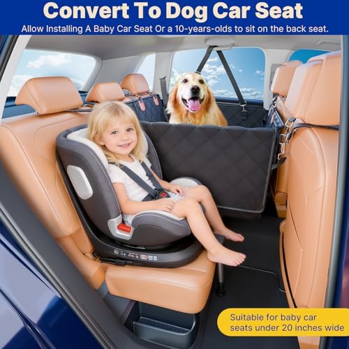 Convertible Back Seat Extender for Dogs, Foldable 400lb Hard Bottom Dog Car - Image 3