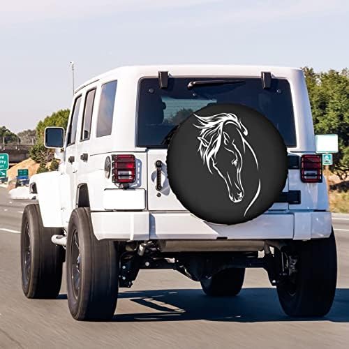 Horse Head Spare Tire Cover Dust-Proof Wheel Tire Cover Fit Trailer, SUV and - Image 3