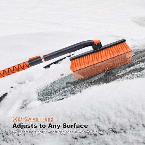 SEAAES 48 Inch Extendable Snow Brush, SUV Windshield Ice Scraper - Image 6