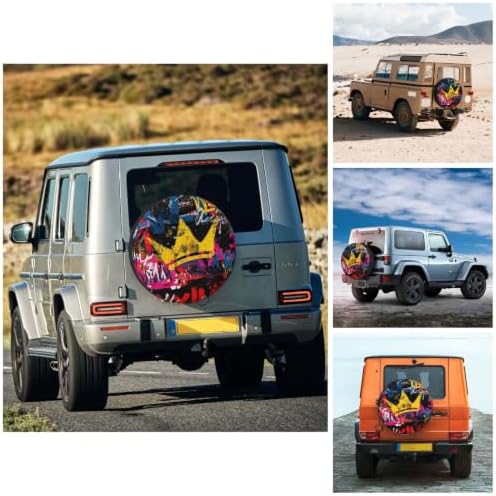 Graffiti Spare Tire Cover Waterproof Wheel Cover 14 Inch Universal Fit - Image 4