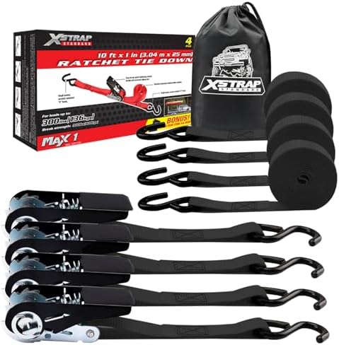 XSTRAP STANDARD 4-PK Ratchet Tie Down Straps by XSTRAPSTANDARD