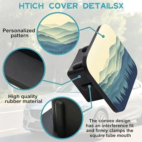 Mountain Hitch Receiver Cover 2" Nature Forest Hill Trailer Hitch Cover Tube - Image 3