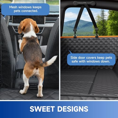 Dog Car Seat Cover for Back Seat Waterproof Oxford Fabric, Hard Bottom Back - Image 5