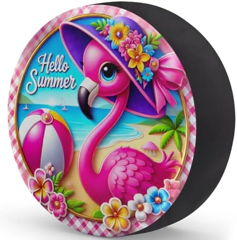 Rv Spare Tire Cover Wheel Summer Flamingo Tire Covers Wheel Protectors - Image 2