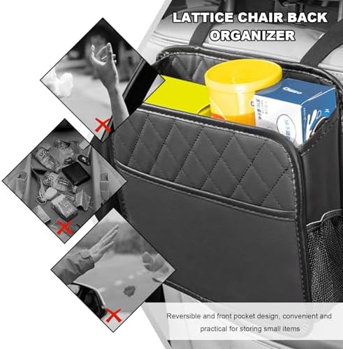 Car Back Seat Organizer, Foldable Leather Backseat Hanging Storage Bag - Image 4
