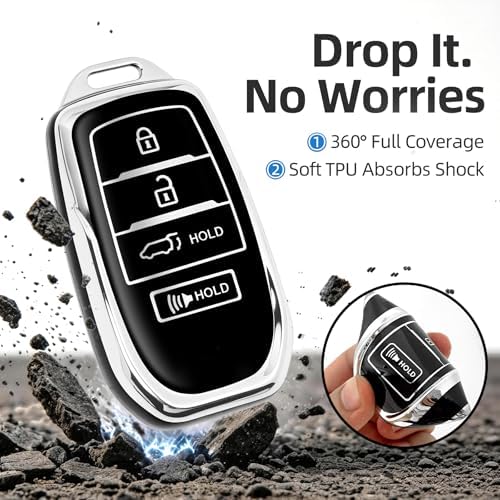 for Toyota Key Fob Cover with Keychain, Soft TPU Key Fob Holder, Fit - Image 3