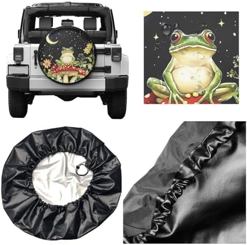 Mushrooms Hippie Frog Spare Tire Cover - Image 3