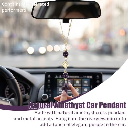 Crystal Hanging Car Charm, Stone Style Car Decor - Image 4