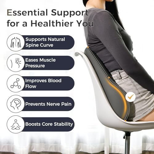 Coverado Lumbar Support Pillow for Car, Ergonomic Memory Foam Back Pillow for - Image 3
