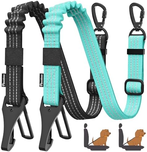 Pawaboo 2Pack Dog Car Seatbelt, 3-in-1 Dog Tether by Pawaboo