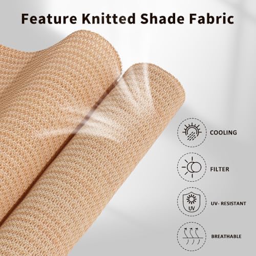 SMONTER Outdoor Sunshade Roller Shade 8'W x 6'H, Exterior Cordless Roll Up - Image 3