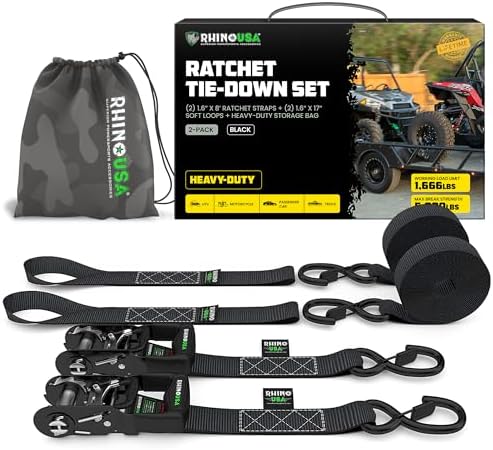 Rhino USA Heavy Duty Ratchet Tie Downs by RhinoUSAInc