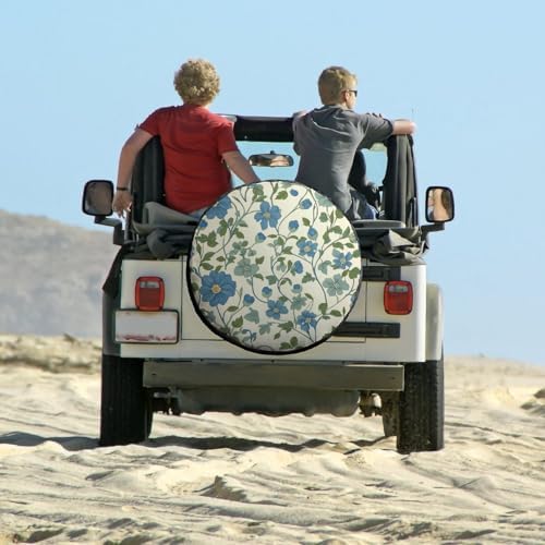 Blue Green Vintage Floral Spring Camping Spare Tire Cover Vintage Floral - Image 6