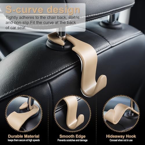 LivTee Car Seat Headrest Hook, Auto Seat Hook Hangers Storage Organizer - Image 2