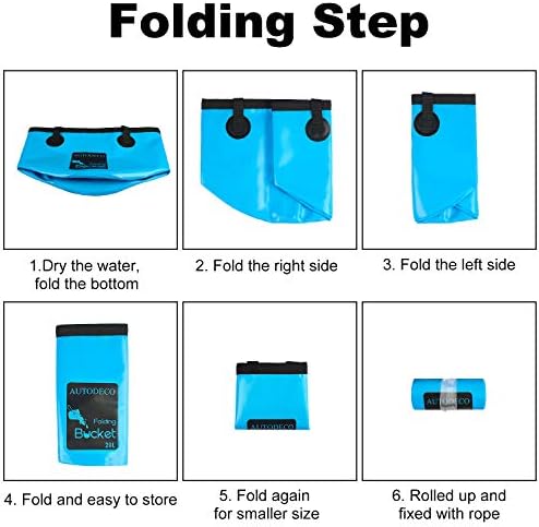 2 Pack Collapsible Bucket 5 Gallon Container Folding Water Bucket Portable Wash - Image 4
